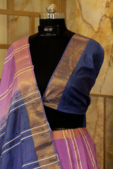 Mauve & light purple saree with Jari border