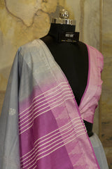 Light Grey Saree with Buttas weaving all over