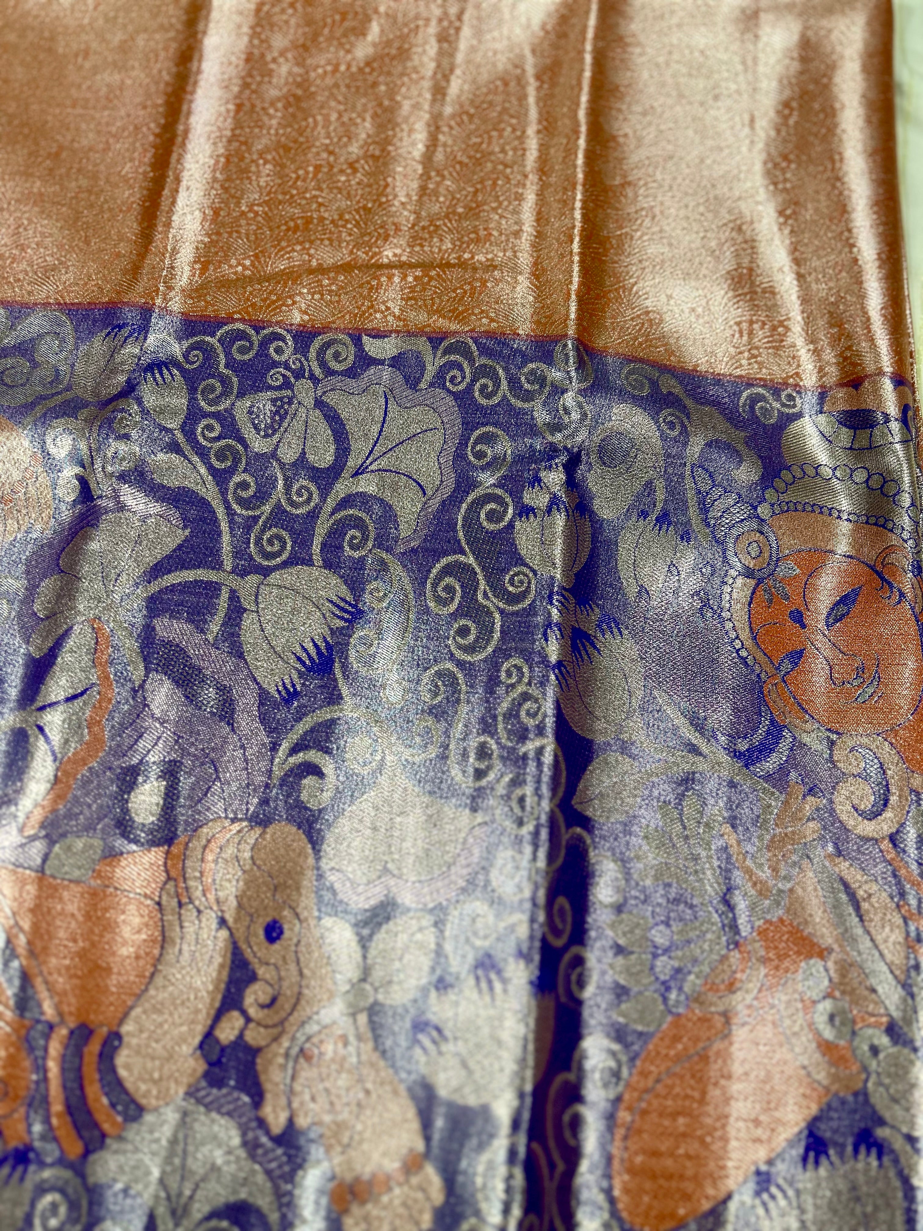 Soft Silk Saree in Peach Colour with Motif