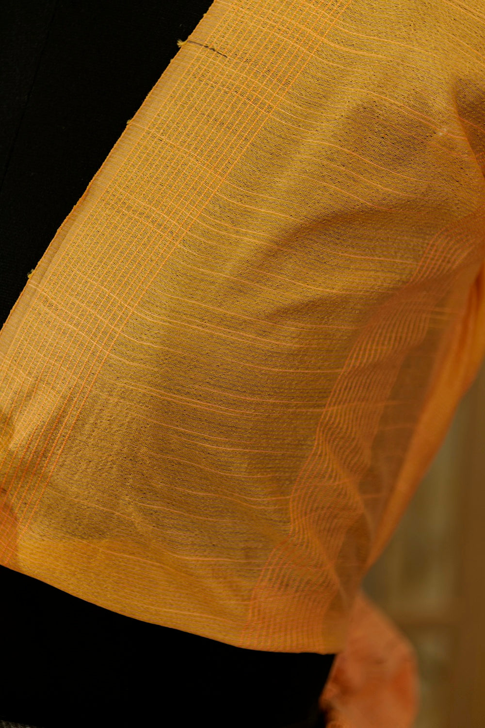 Peach organza textured saree