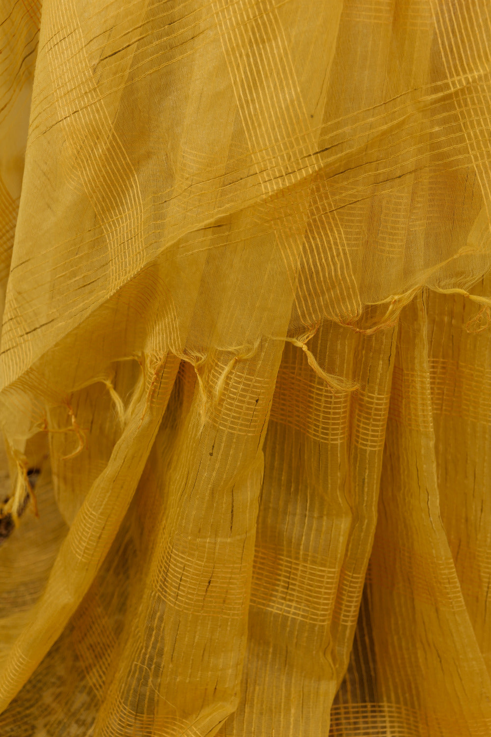 Light yellow organza  saree