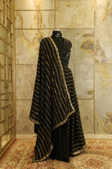 Black Saree with sequin  all over Bollywood trending pattern