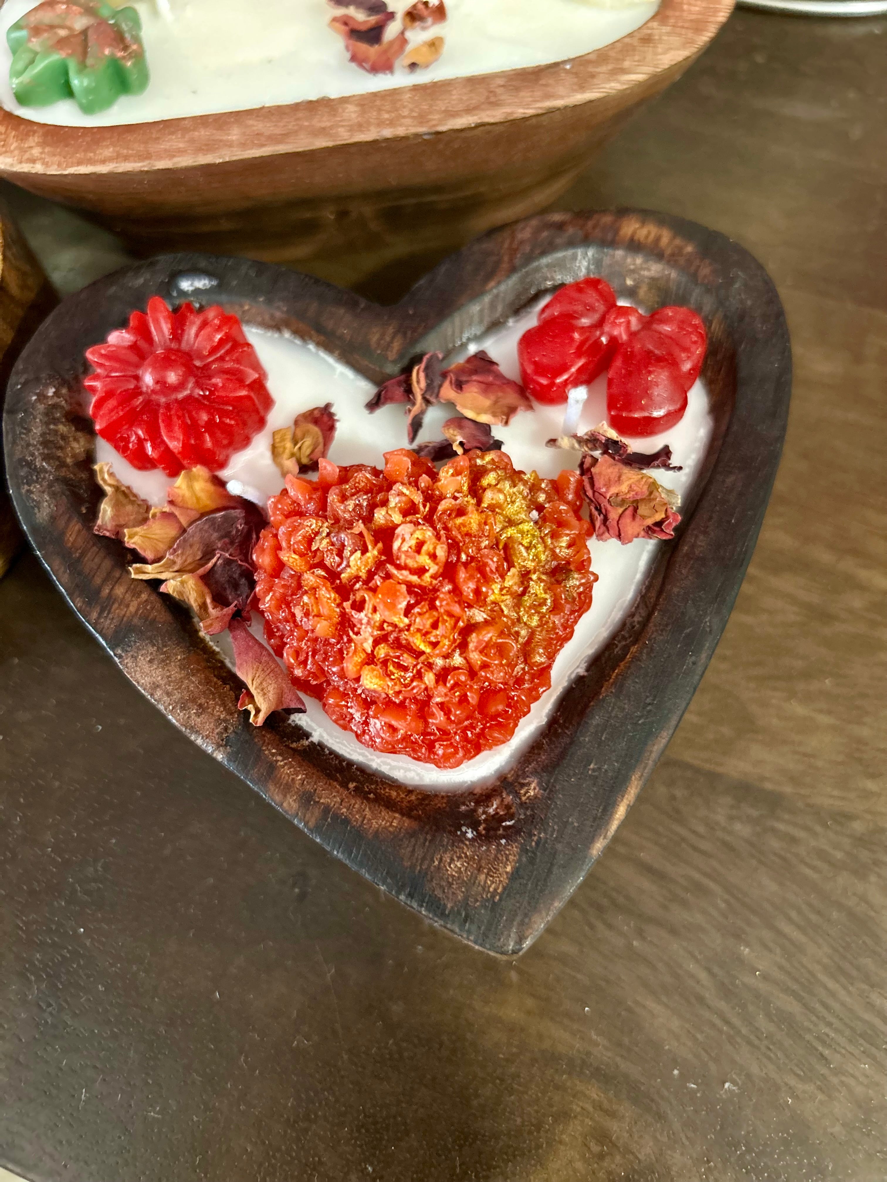 Bloom of Heart — Wooden Heart Candle