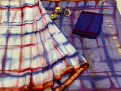 Kota Doria Block Printed Sarees