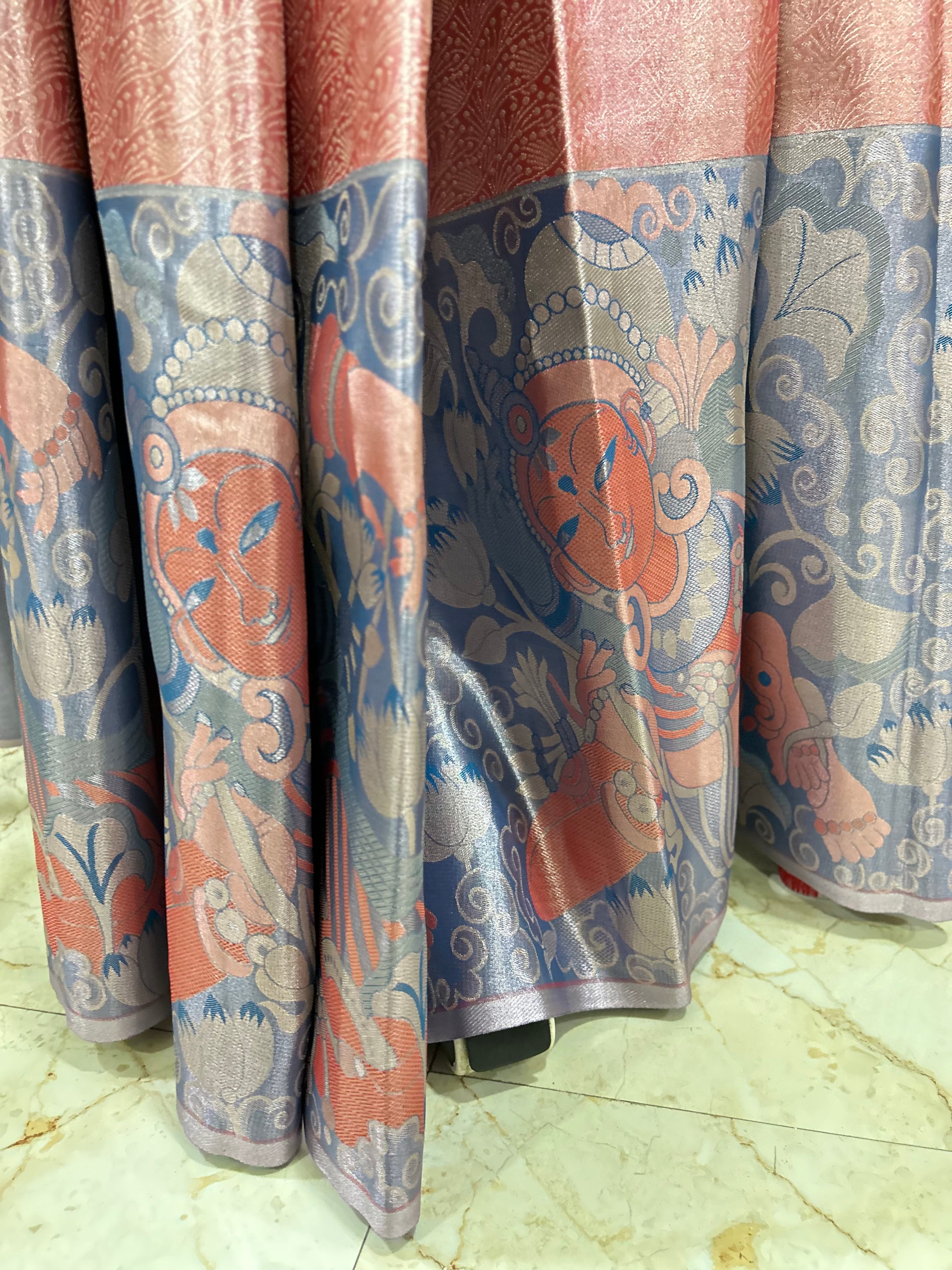 Carrot Red Soft Silk Saree with Unique Motifs