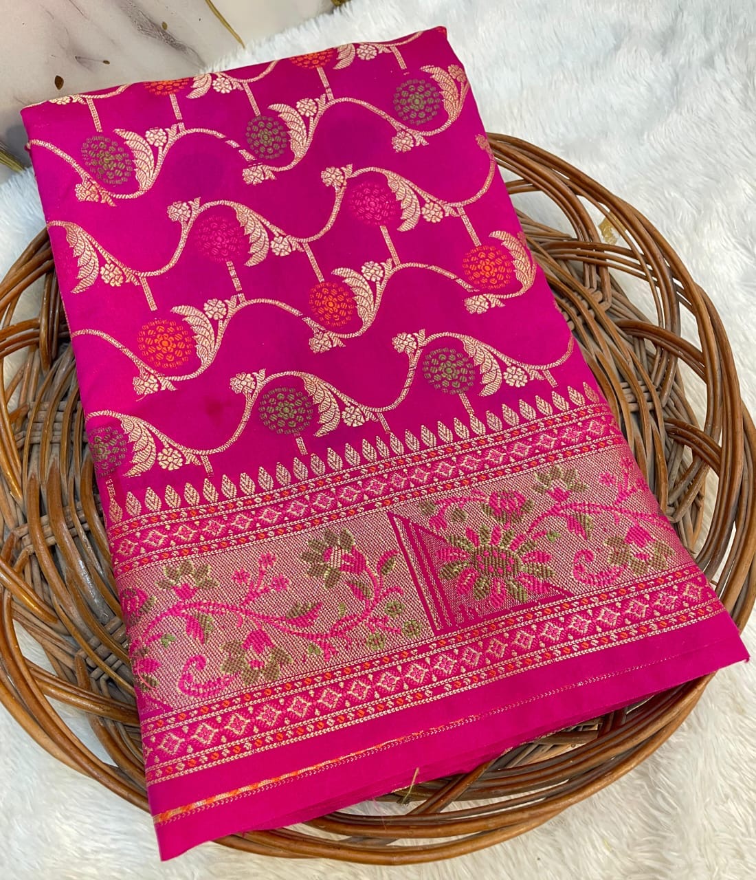 Semi Katan Banarasi Saree