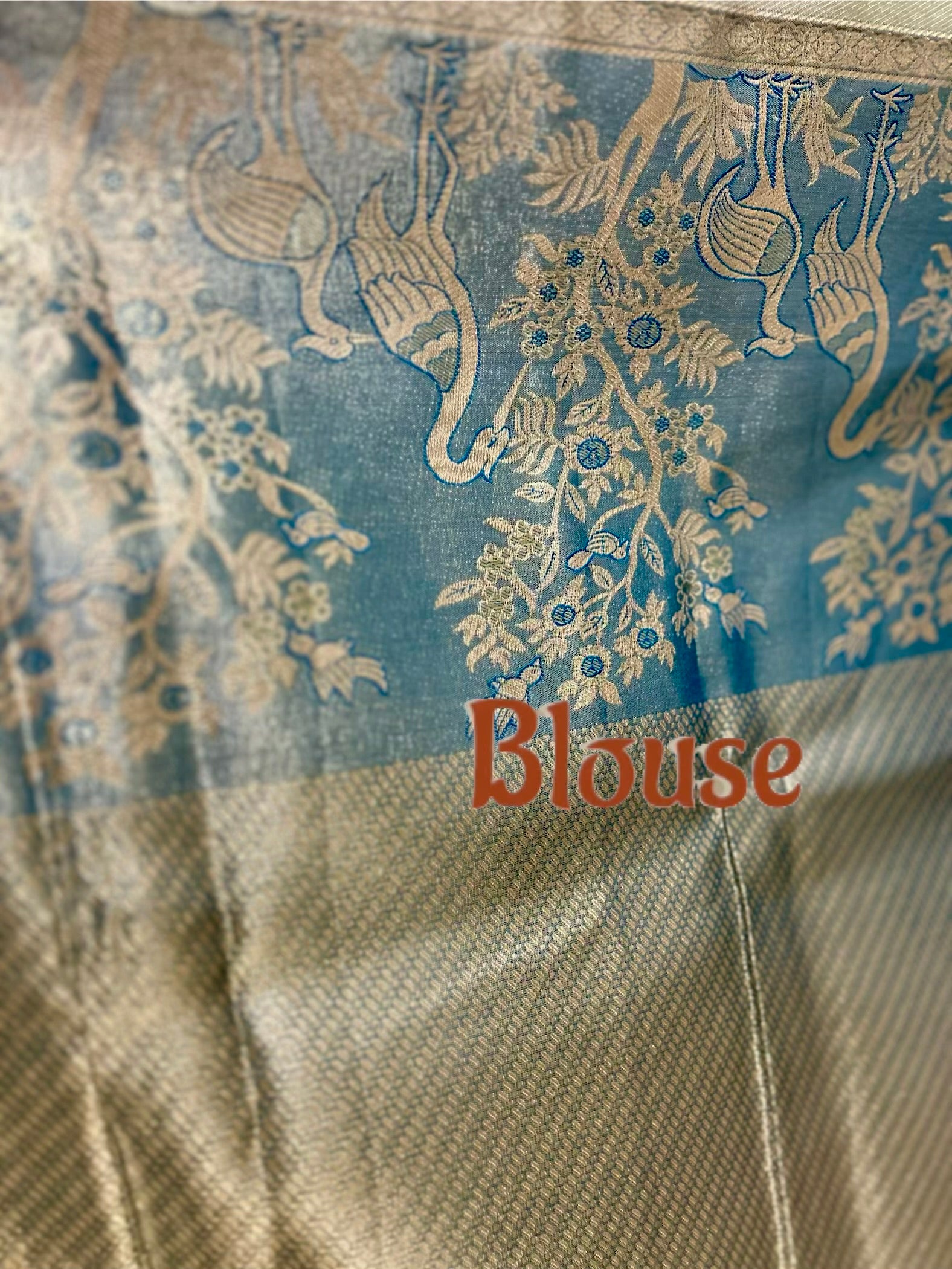 Silk Saree with Unique Birds Motifs in Pastel shades