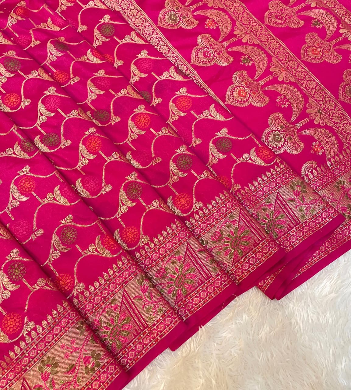 Semi Katan Banarasi Saree