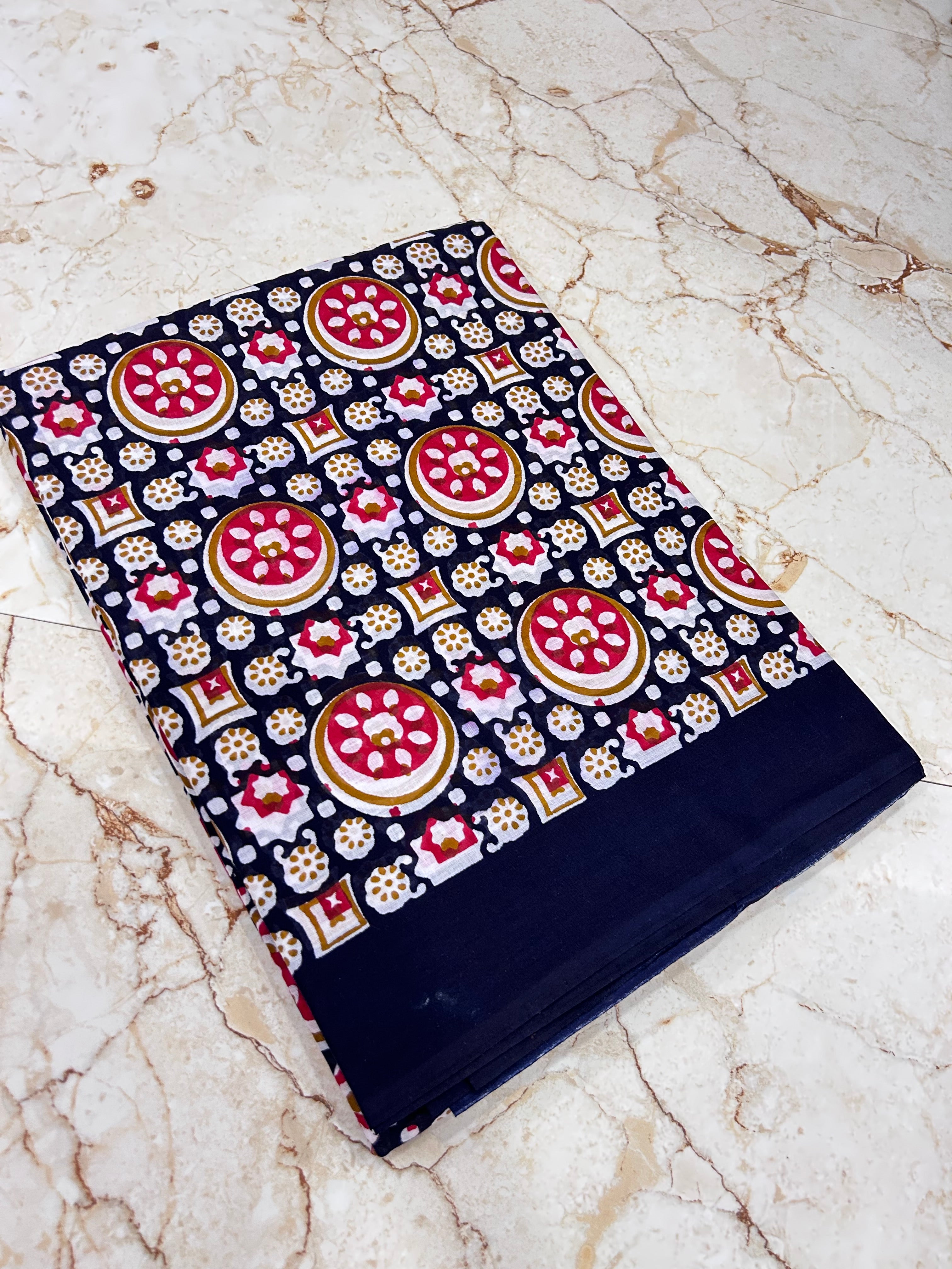 Hand Block Printed Cotton Sarees