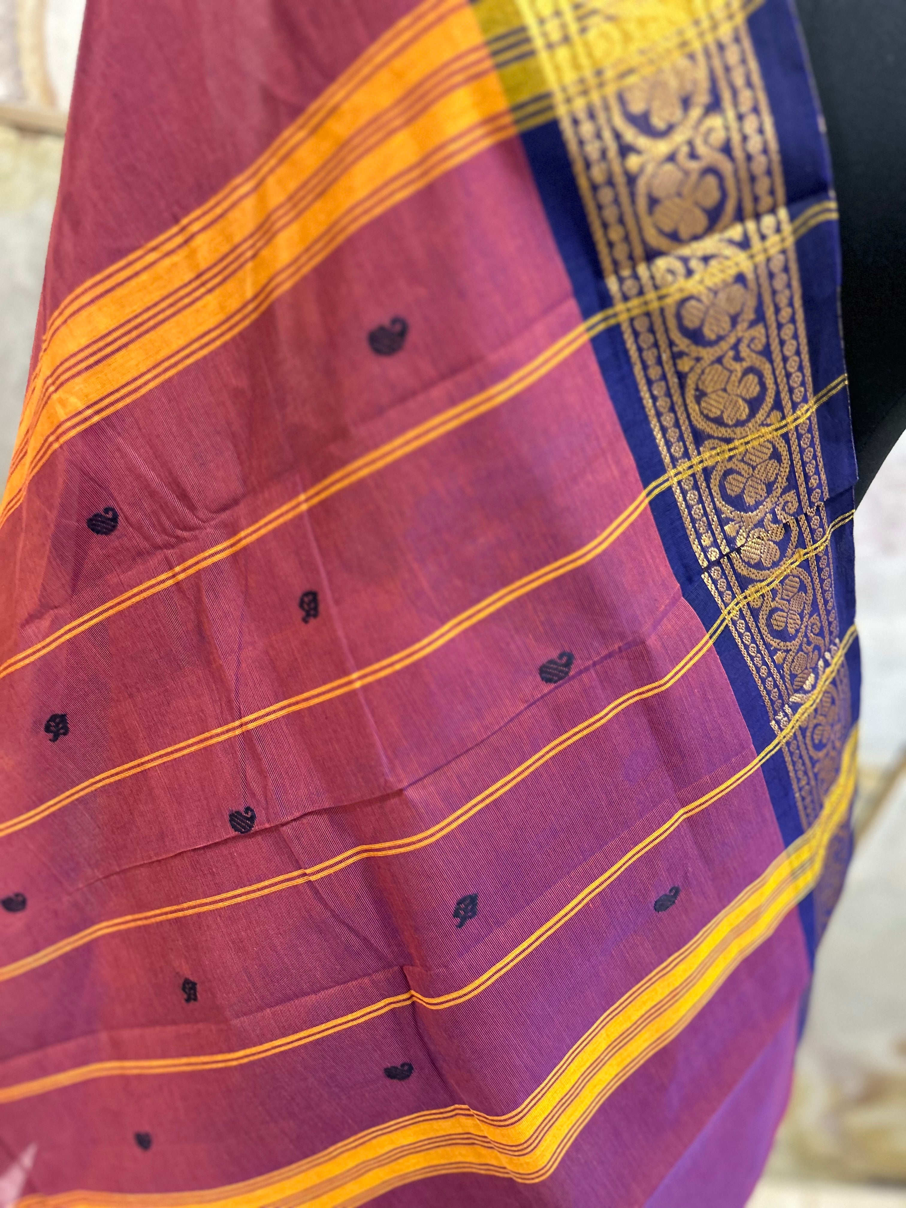 Onion Pink Cotton Saree