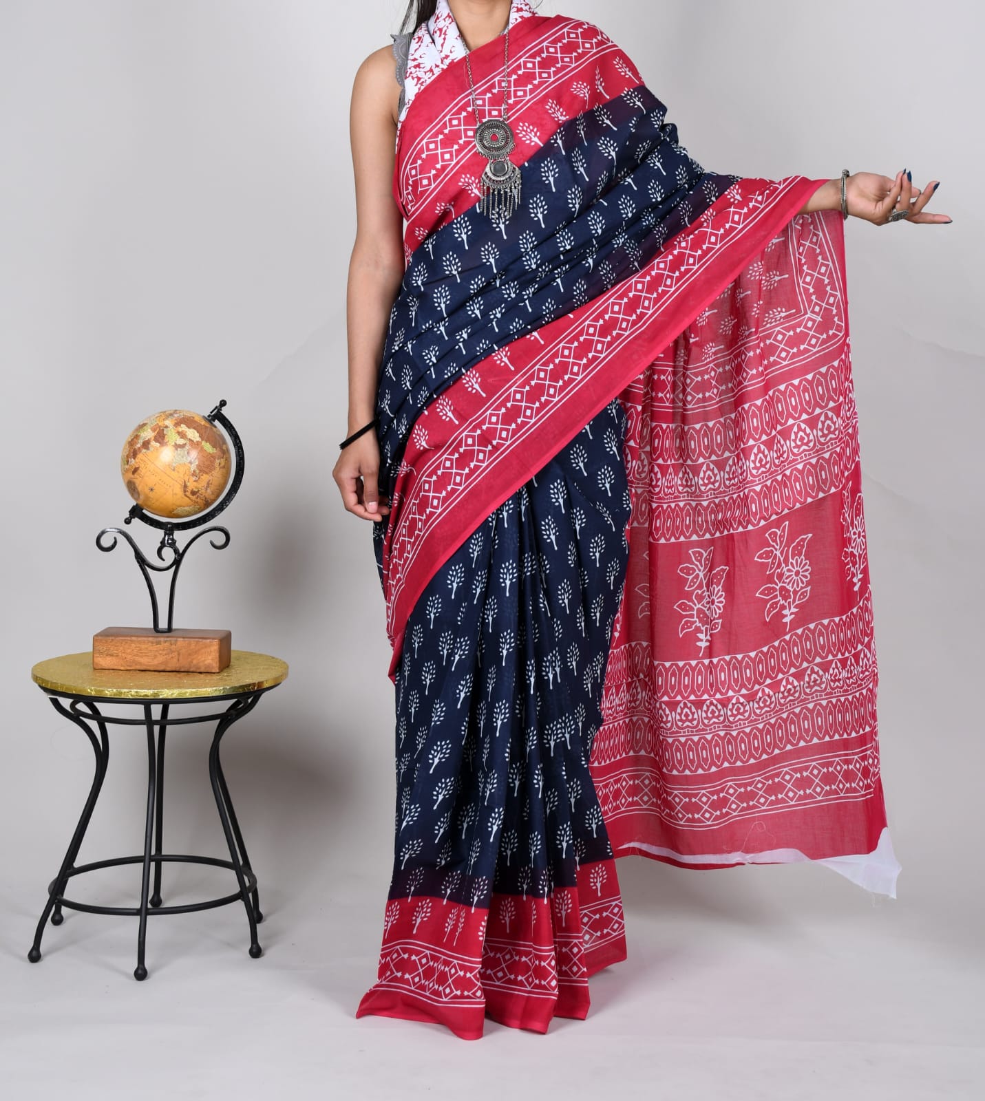 Hand Block Printed Cotton Sarees