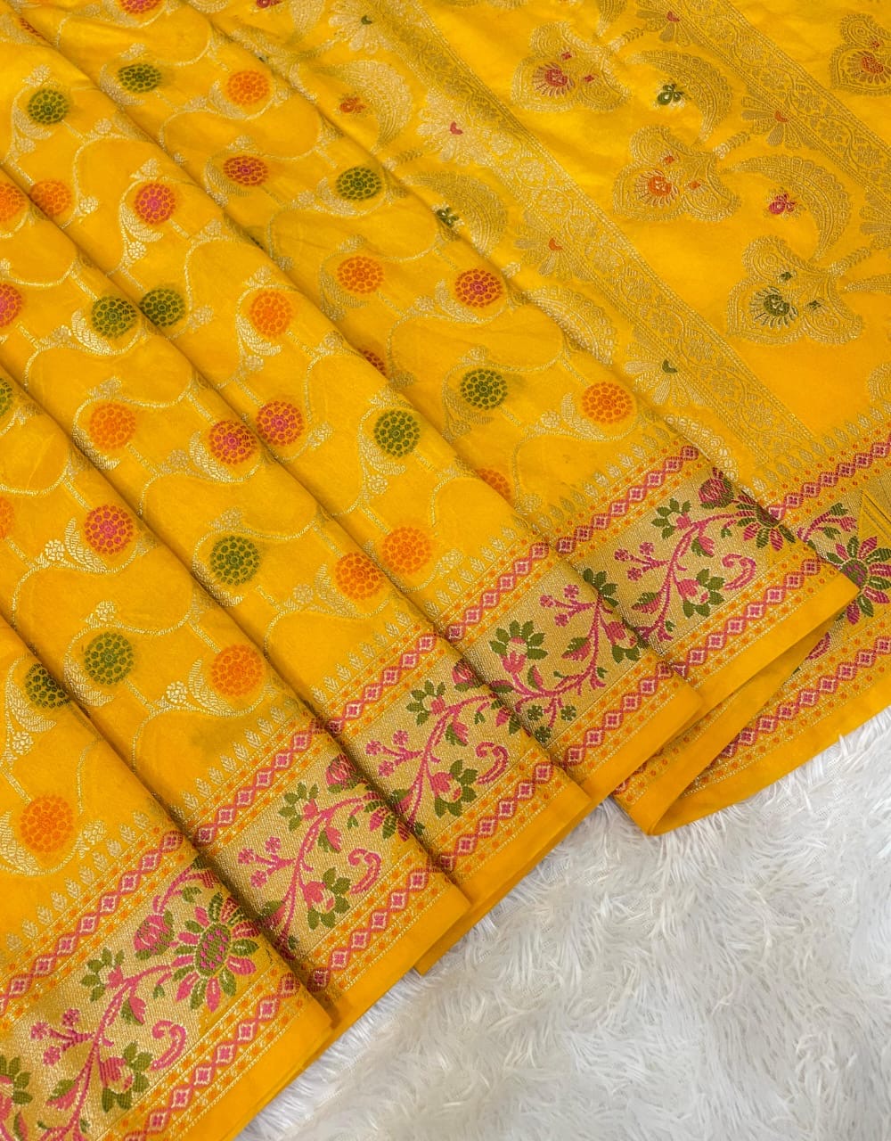 Semi Katan Banarasi Saree