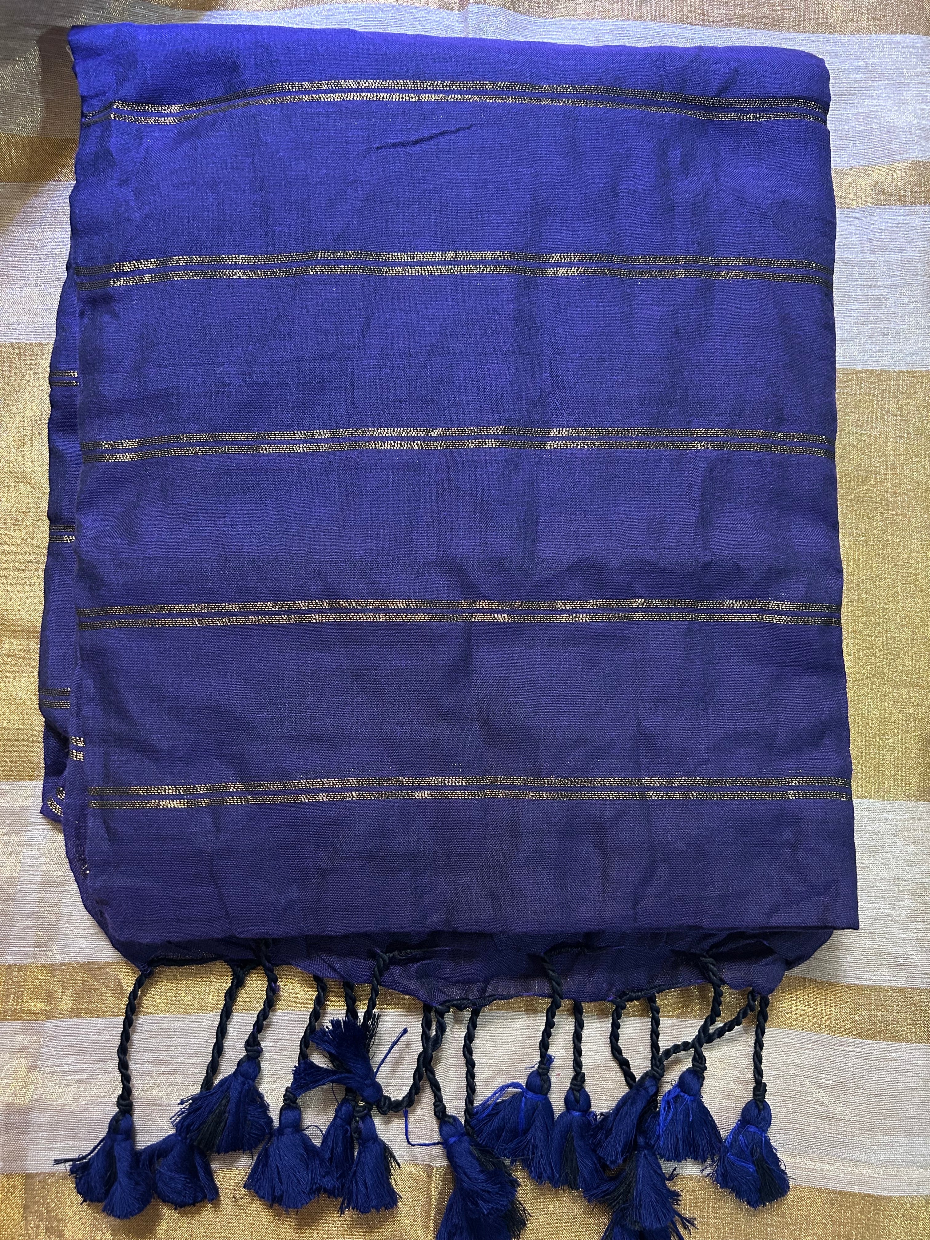 Cotton 
 Saree with Jari Stripes