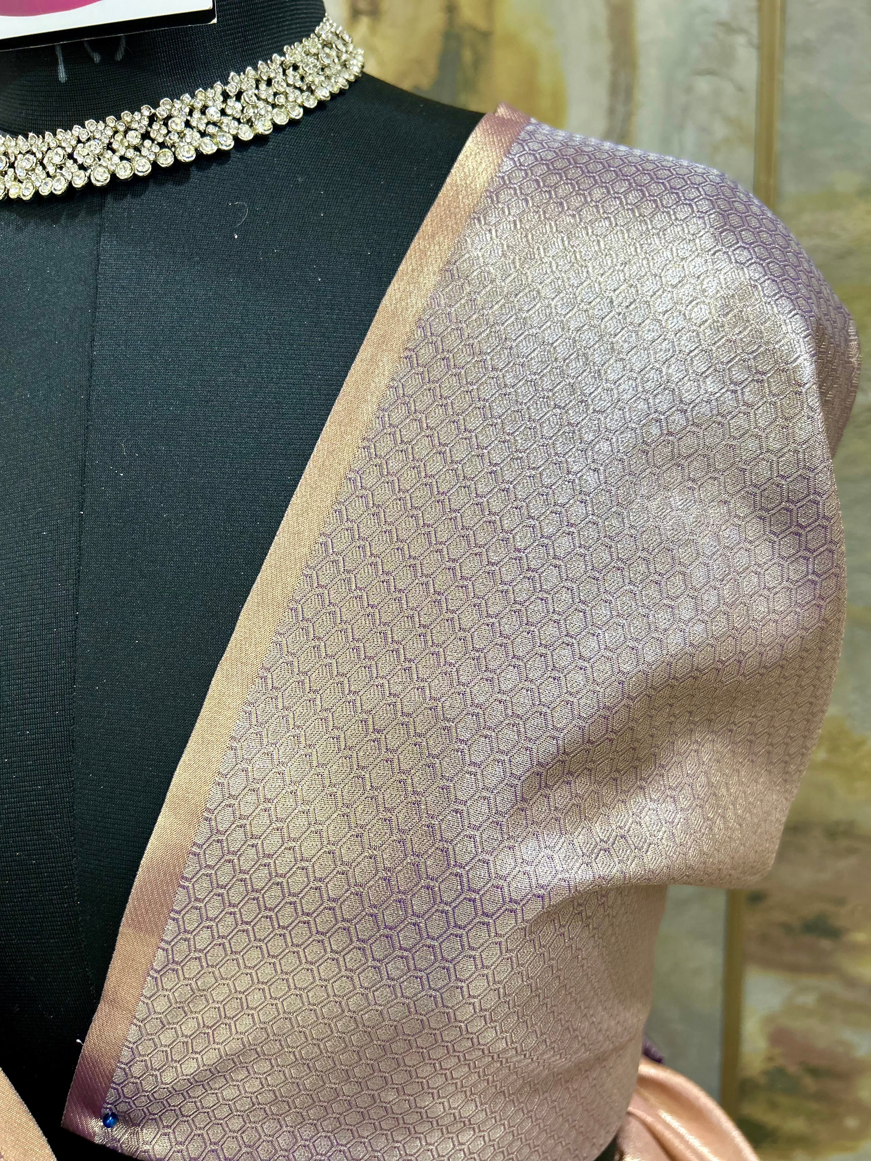 Silk Saree with Unique Motifs in Pastel Mauve Colour