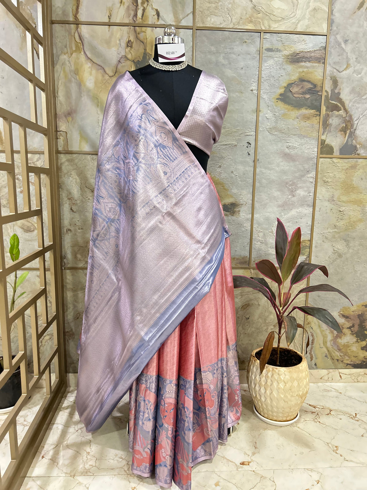 Carrot Red Soft Silk Saree with Unique Motifs