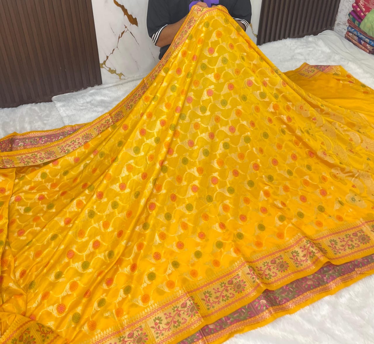 Semi Katan Banarasi Saree