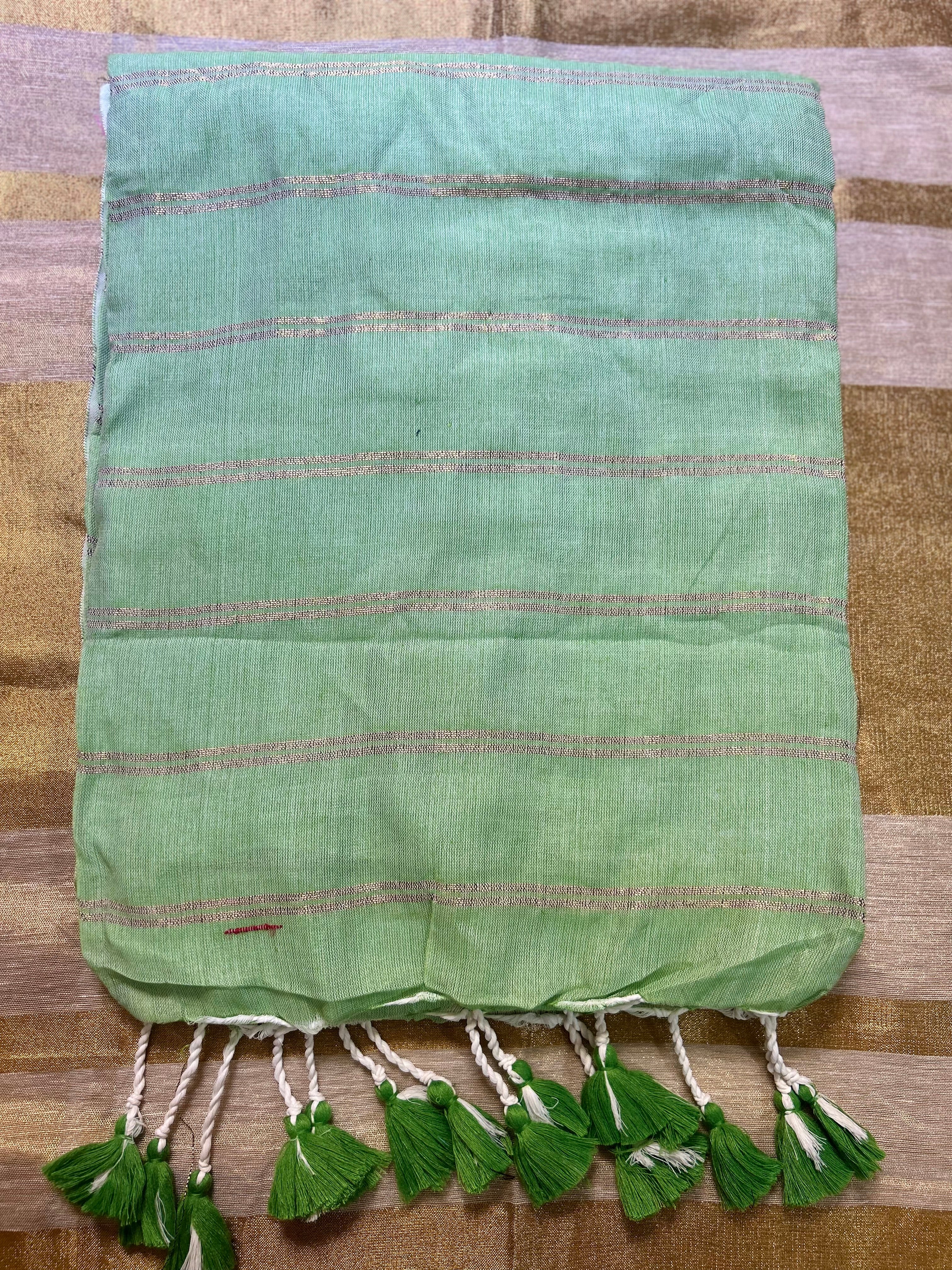 Cotton 
 Saree with Jari Stripes