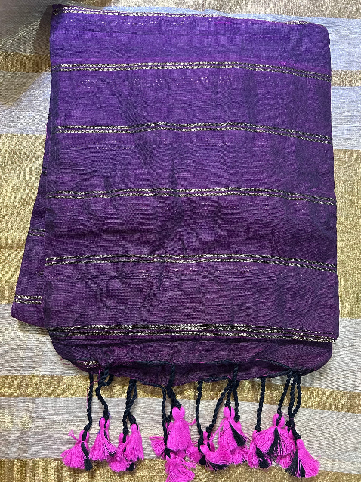 Cotton 
 Saree with Jari Stripes
