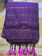 Cotton 
 Saree with Jari Stripes