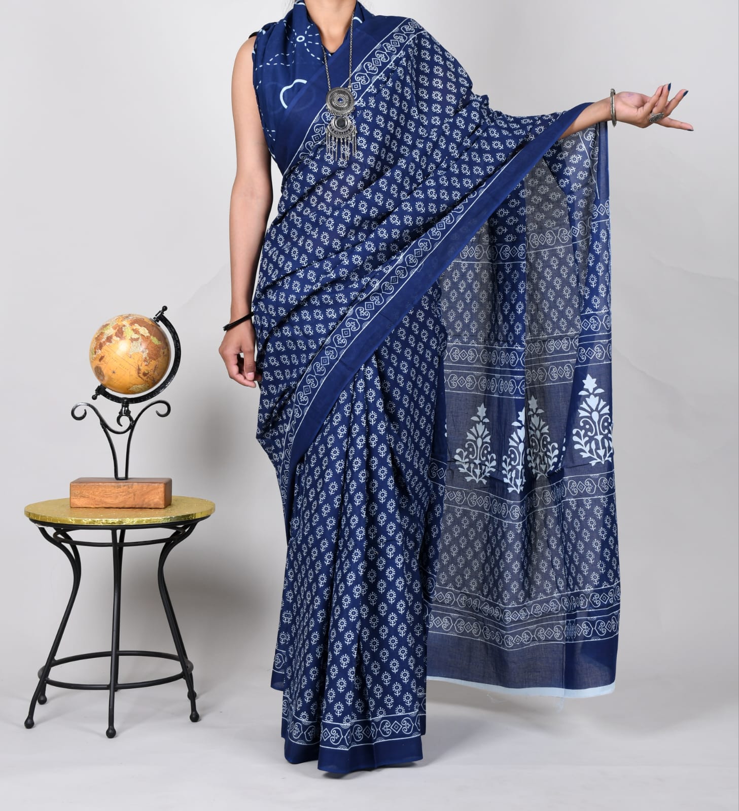 Hand Block Printed Cotton Sarees