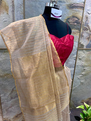 Jari Striped Silk Handloom Maheshwari Saree