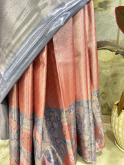 Carrot Red Soft Silk Saree with Unique Motifs