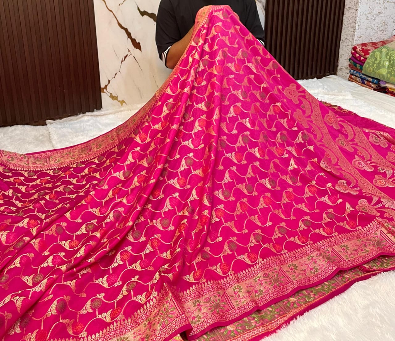 Semi Katan Banarasi Saree