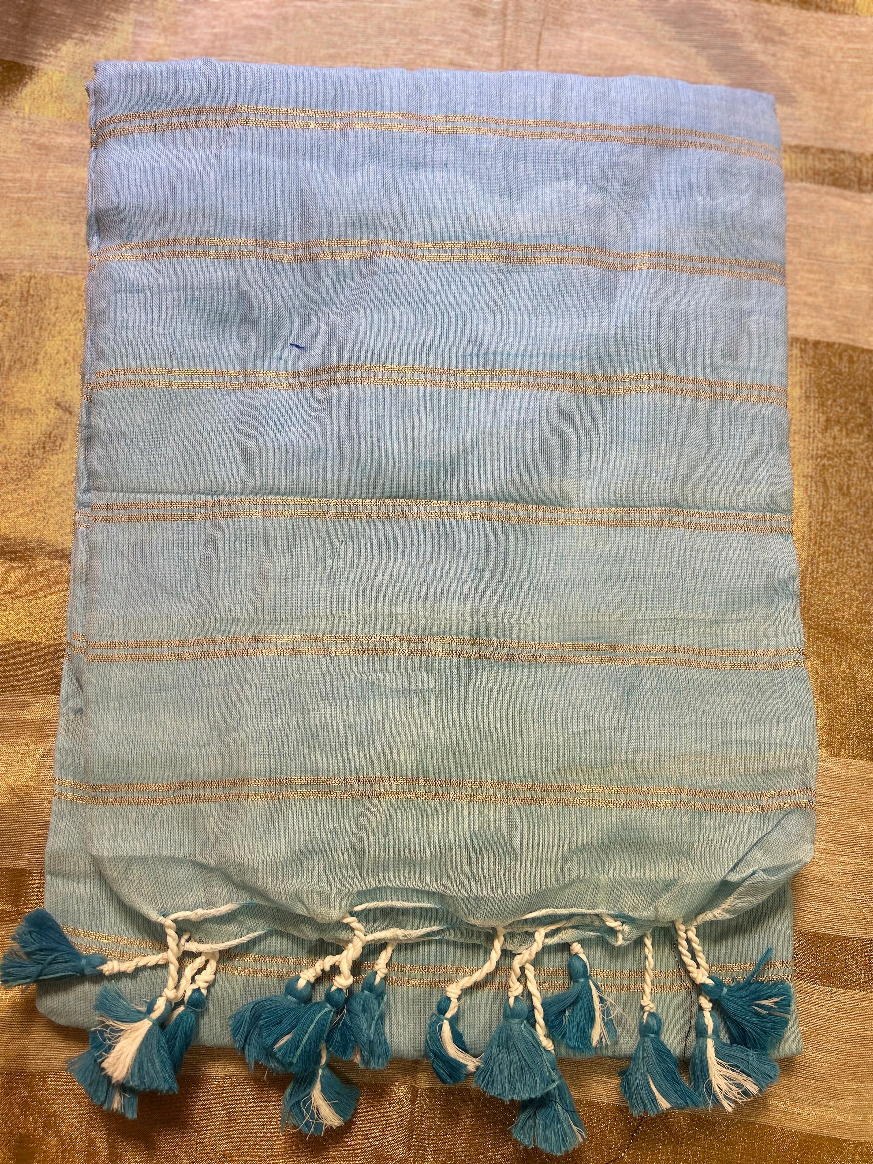 Cotton 
 Saree with Jari Stripes