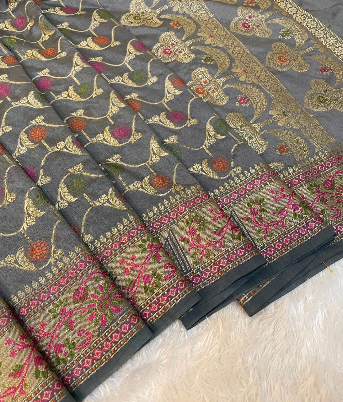 Semi Katan Banarasi Saree