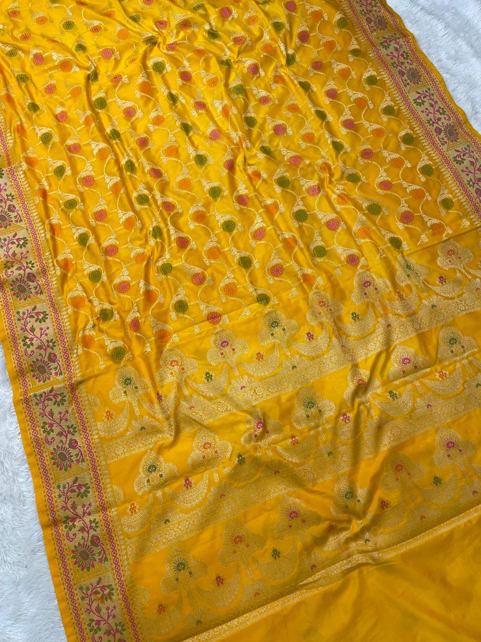 Semi Katan Banarasi Saree