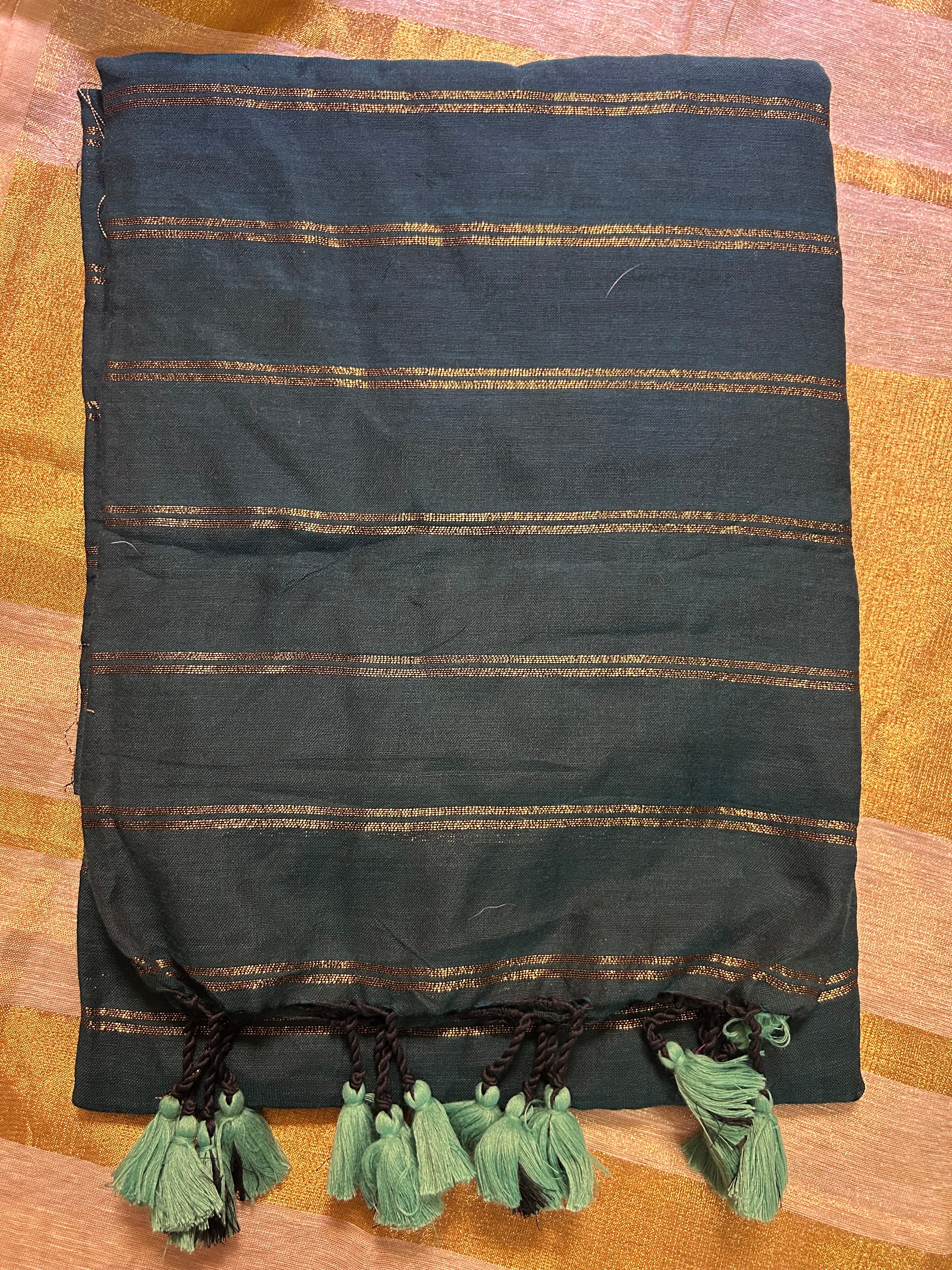 Cotton 
 Saree with Jari Stripes