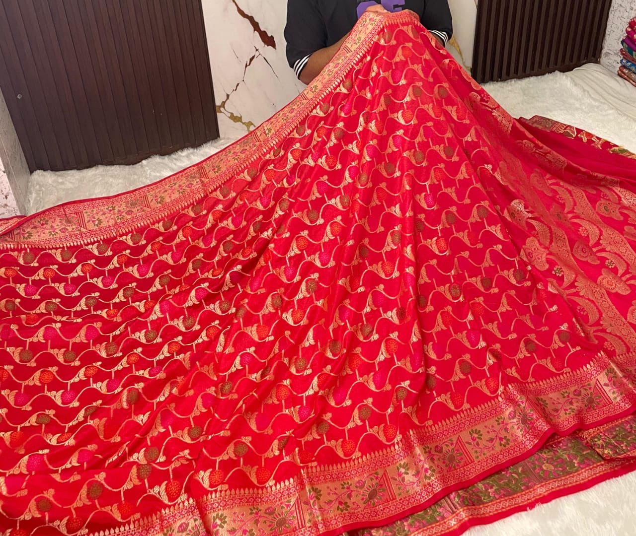 Semi Katan Banarasi Saree