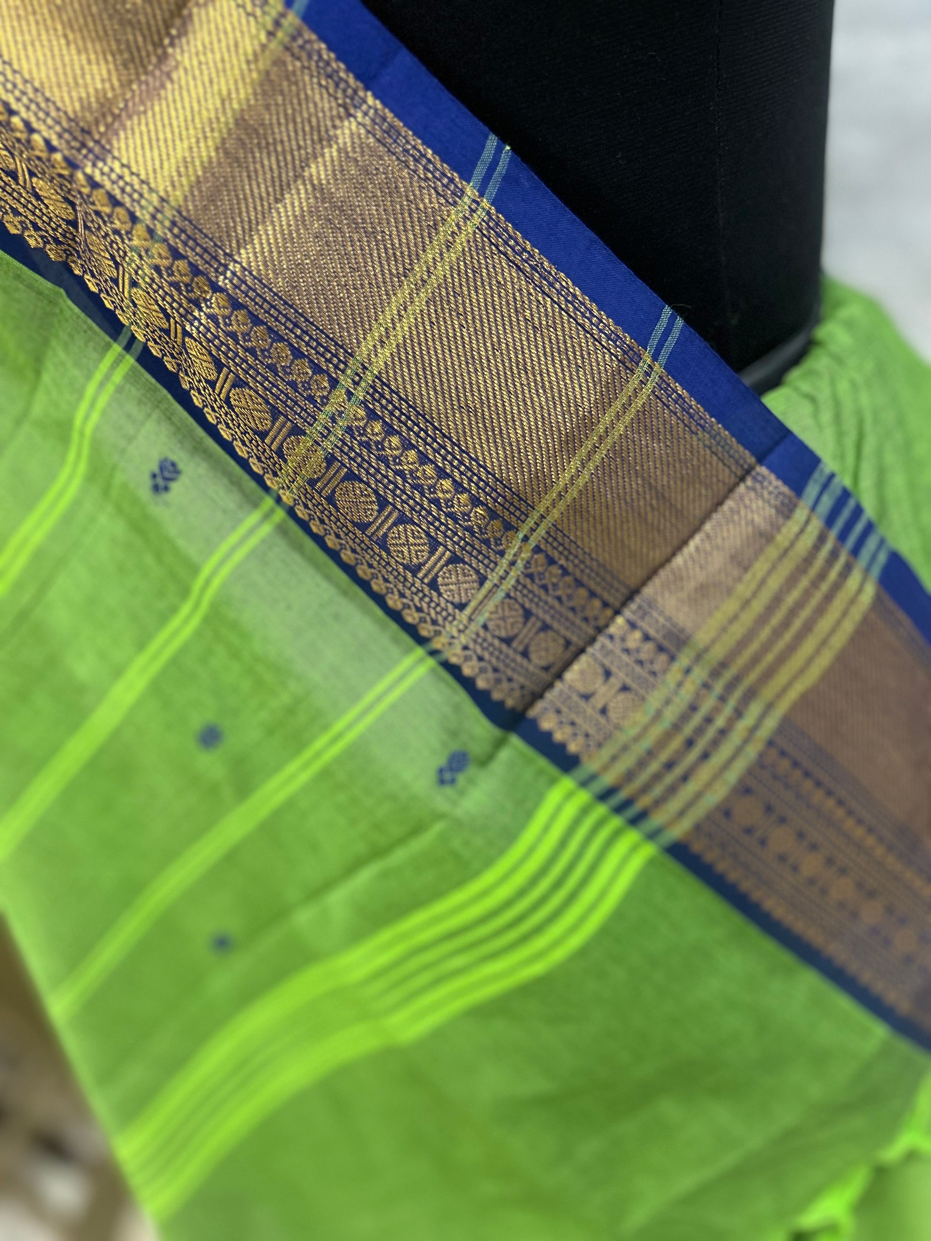 Green Cotton Saree