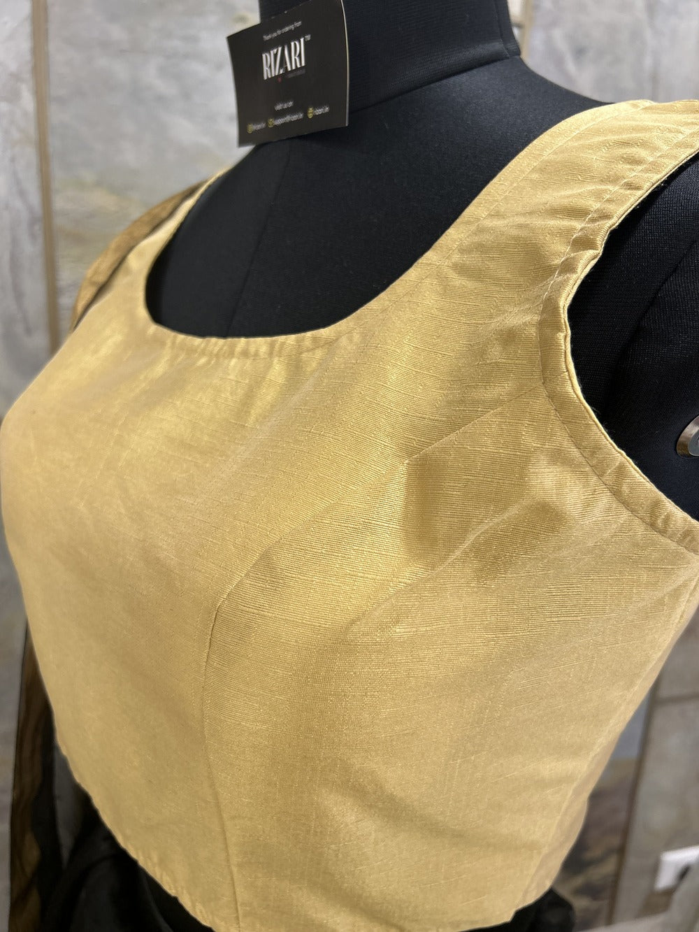 Exclusive Short Sleeves Design Blouse  - Gold