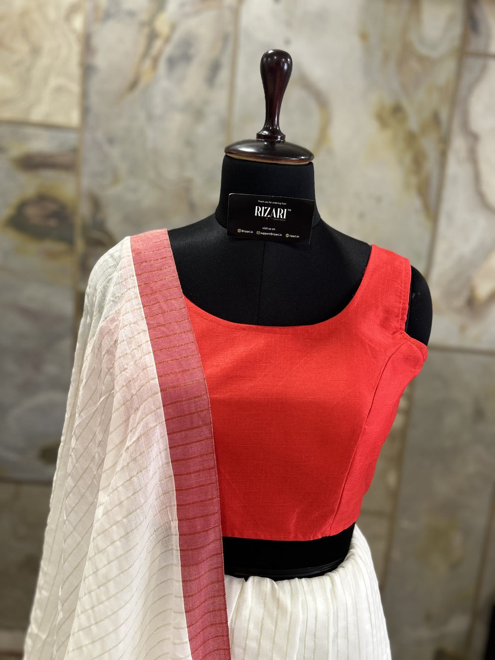 Exclusive Short Sleeves Design Blouse  - Red