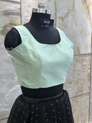 Exclusive Short Sleeves Design Blouse  - Light Green