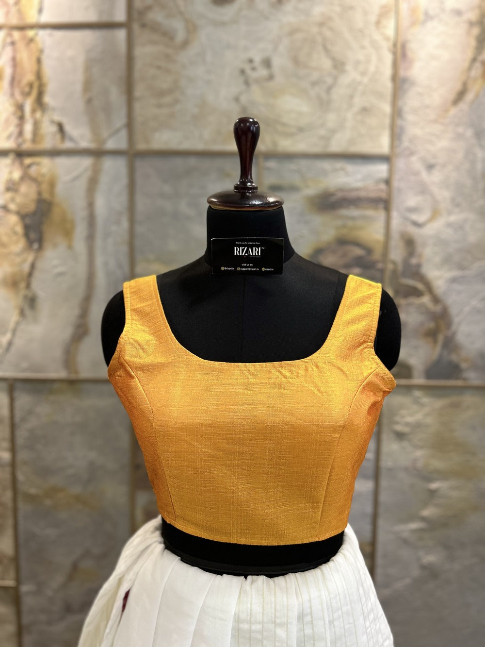 Exclusive Short Sleeves Design Blouse  - Mustard