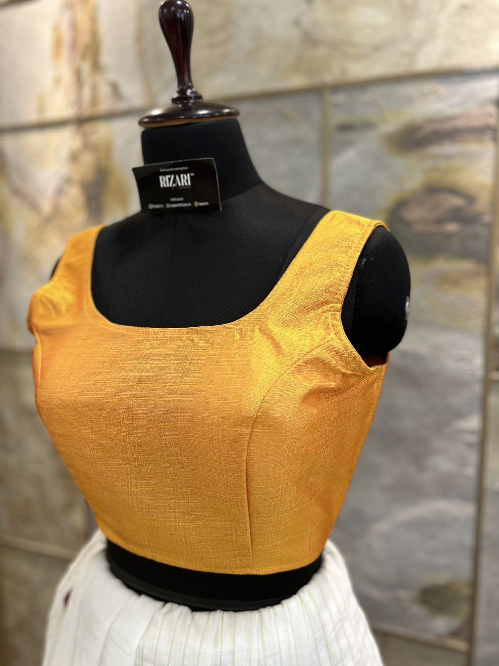 Exclusive Short Sleeves Design Blouse  - Mustard