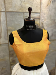 Exclusive Short Sleeves Design Blouse  - Mustard