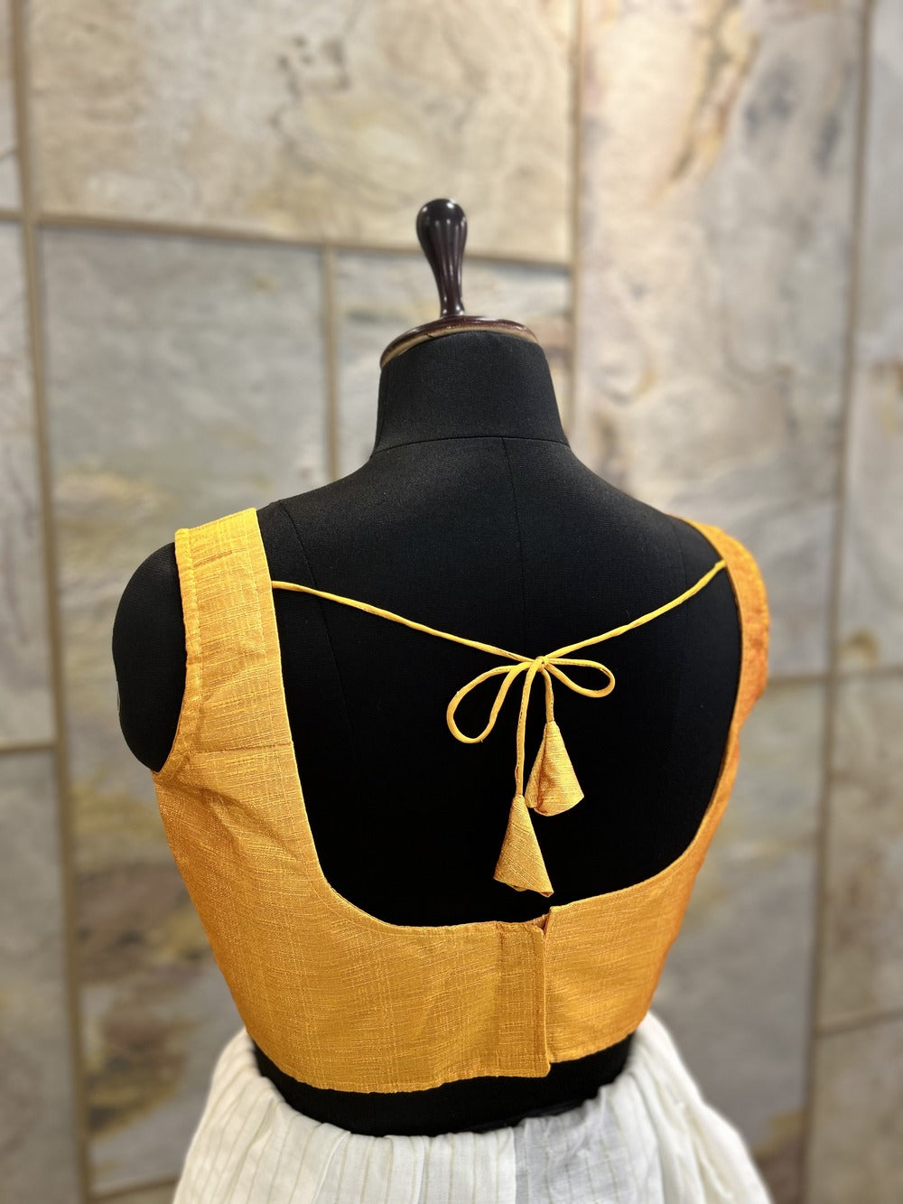 Exclusive Short Sleeves Design Blouse  - Mustard