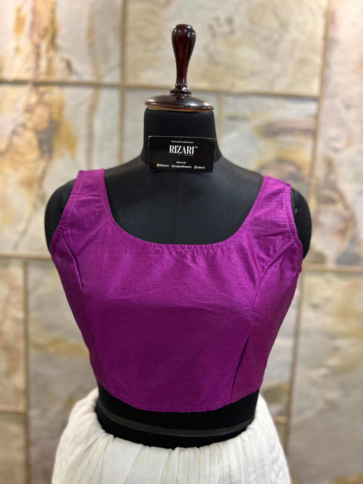 Exclusive Short Sleeves Design Blouse  - Magenta