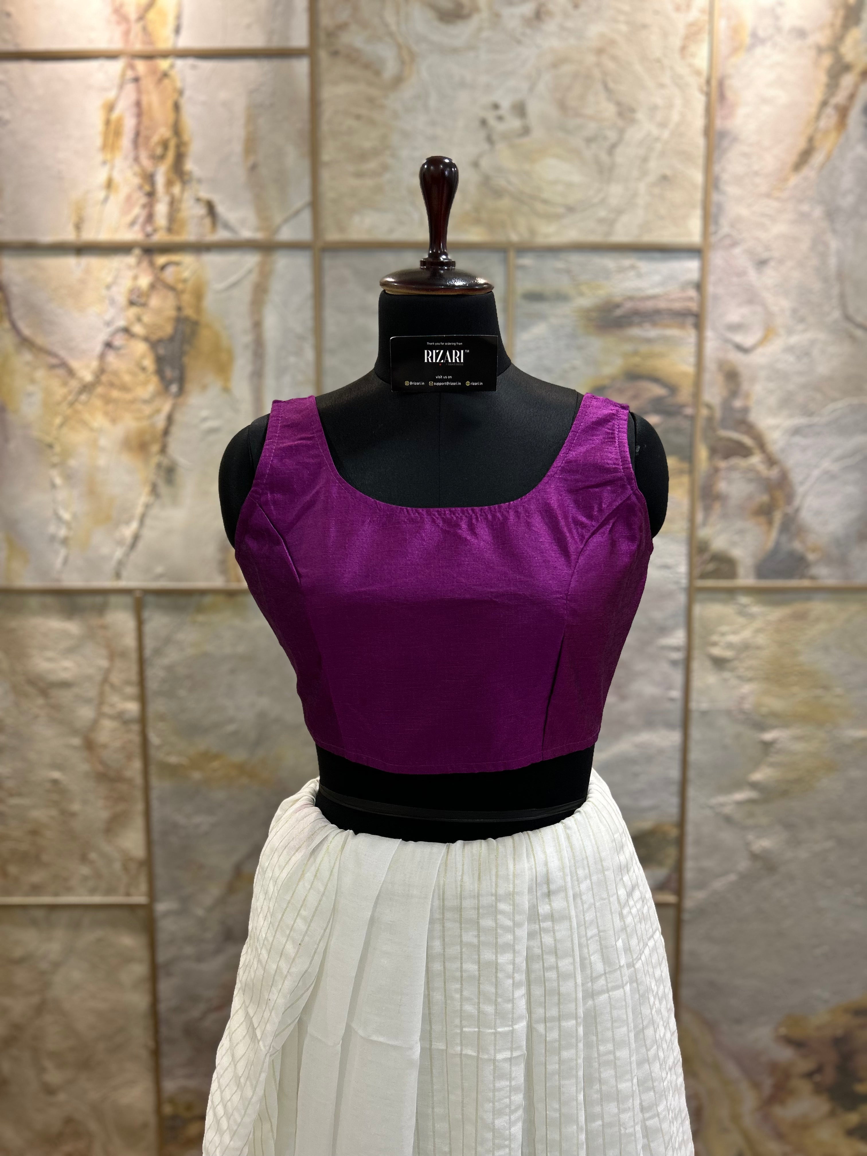 Exclusive Short Sleeves Design Blouse  - Magenta