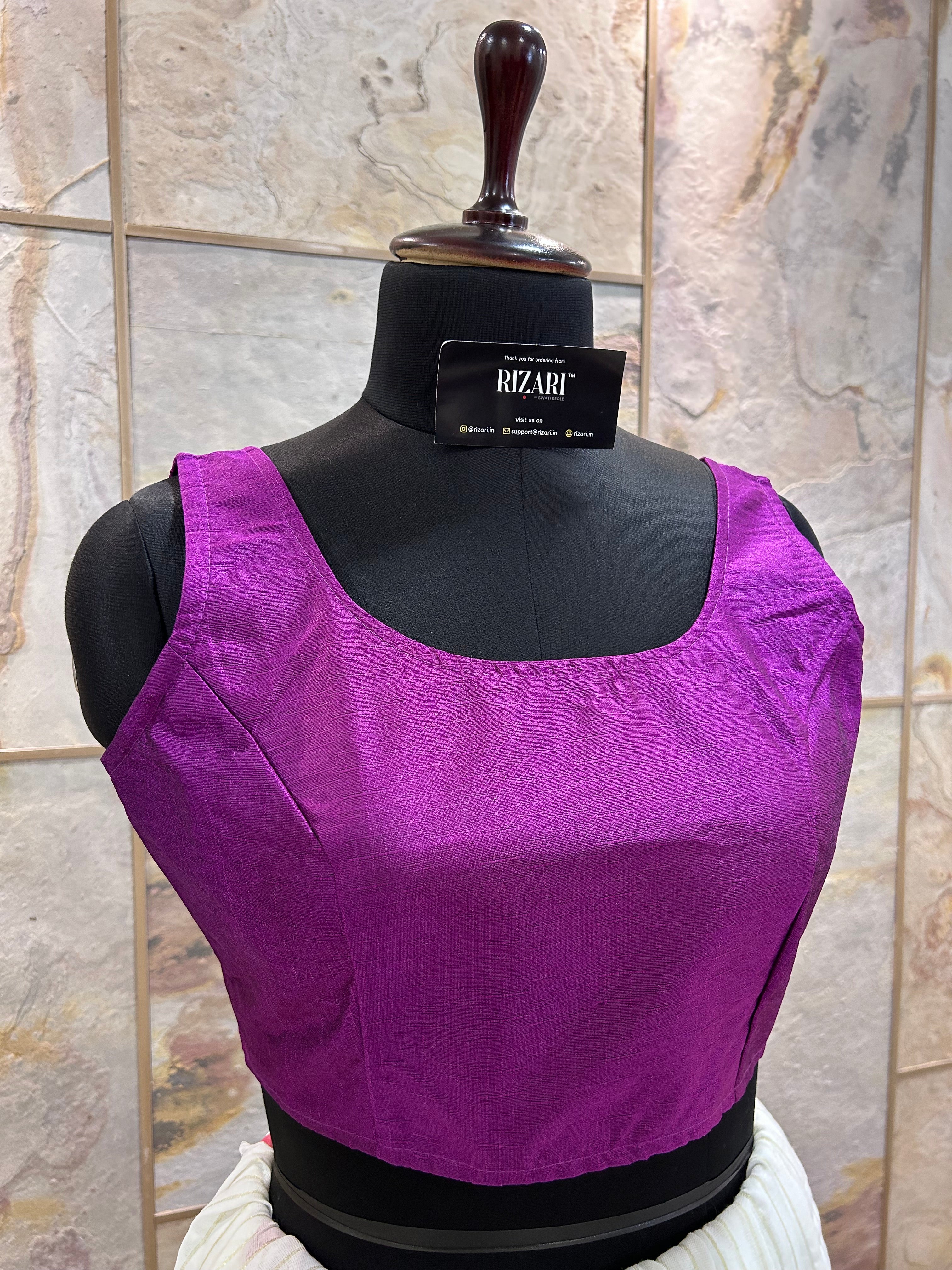 Exclusive Short Sleeves Design Blouse  - Magenta