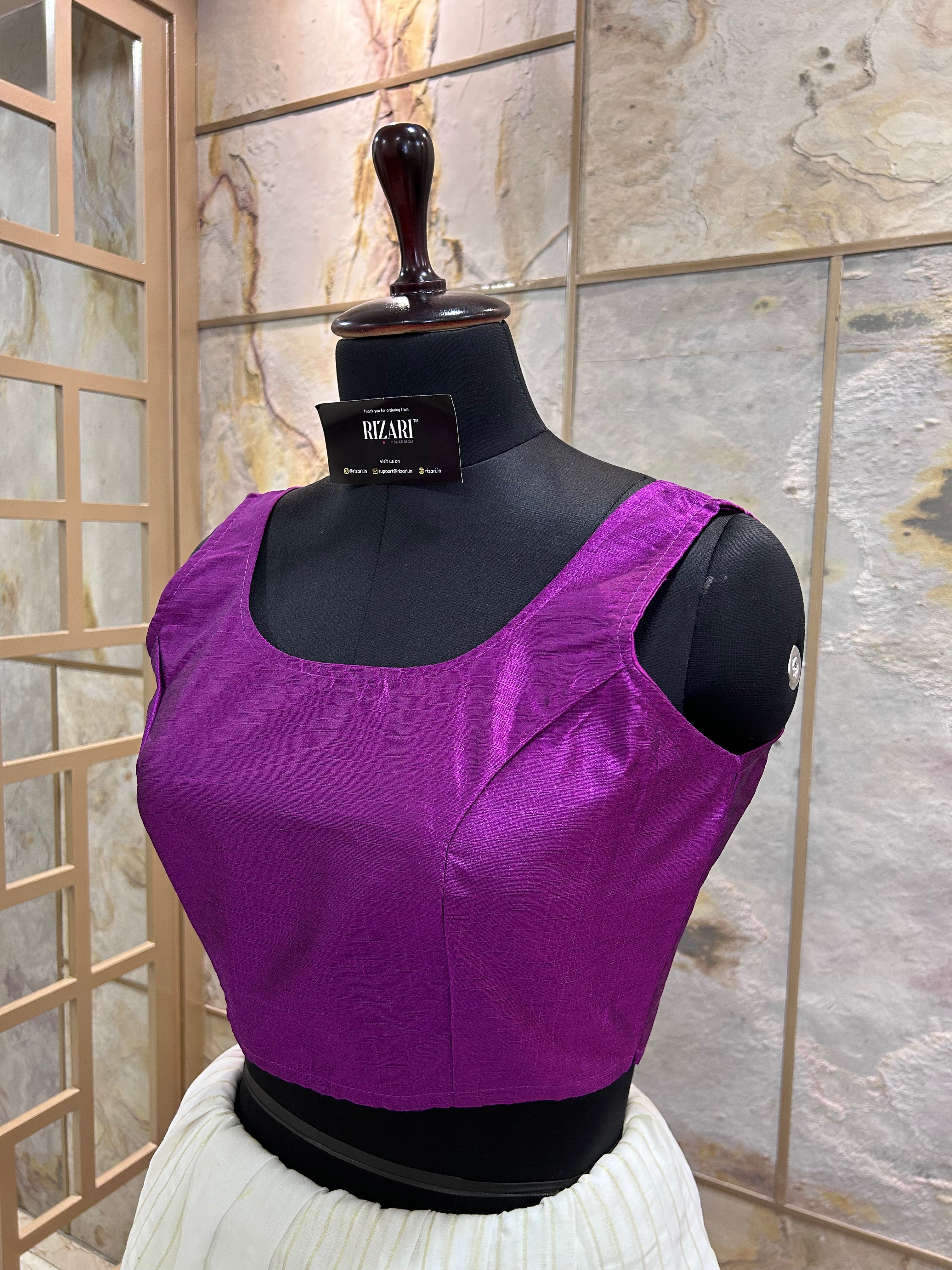 Exclusive Short Sleeves Design Blouse  - Magenta