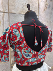 Red Kalamkari Cotton Blouse