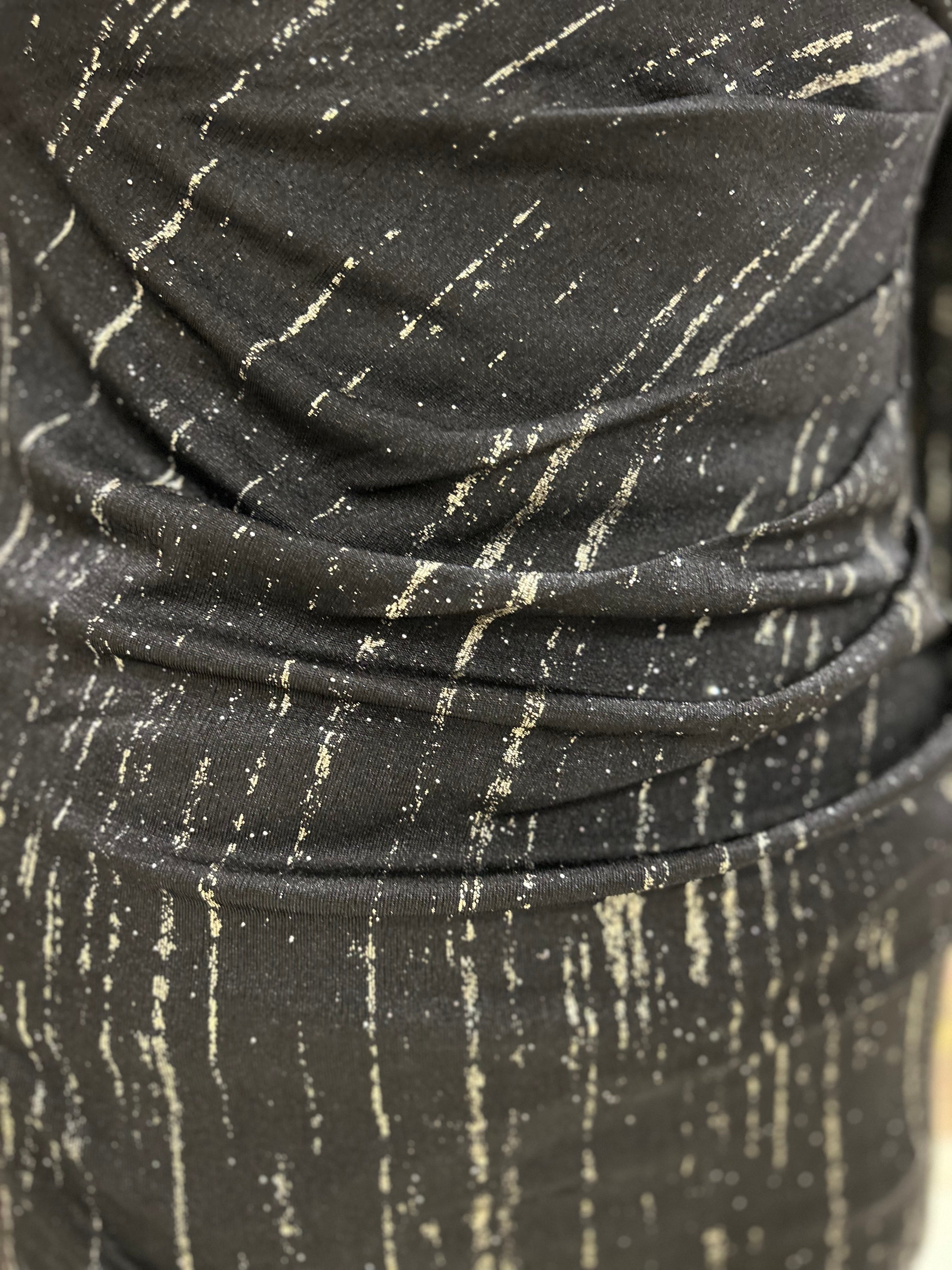 Bodycon Pleat Detail Dress Black