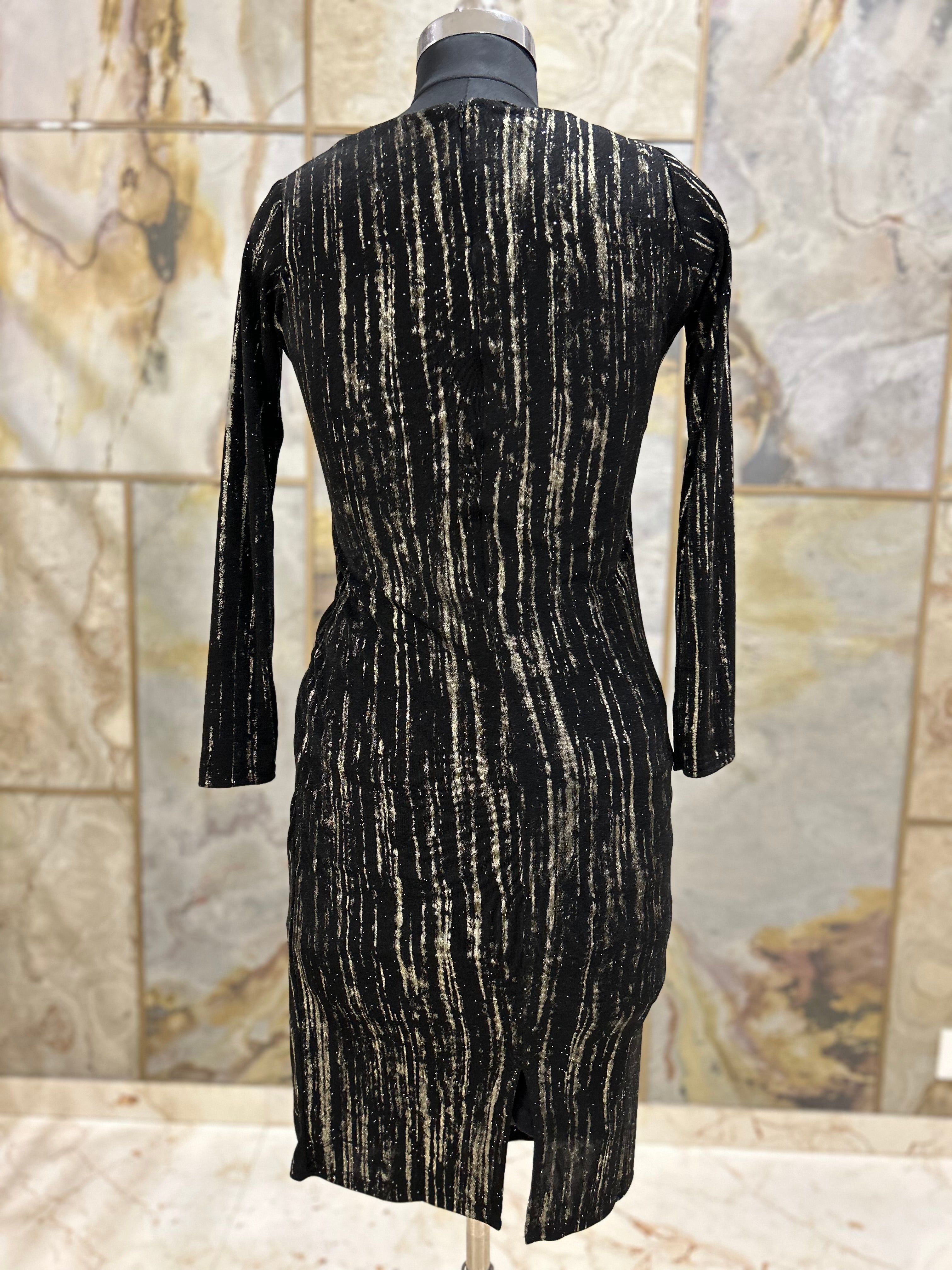 Bodycon Pleat Detail Dress Black