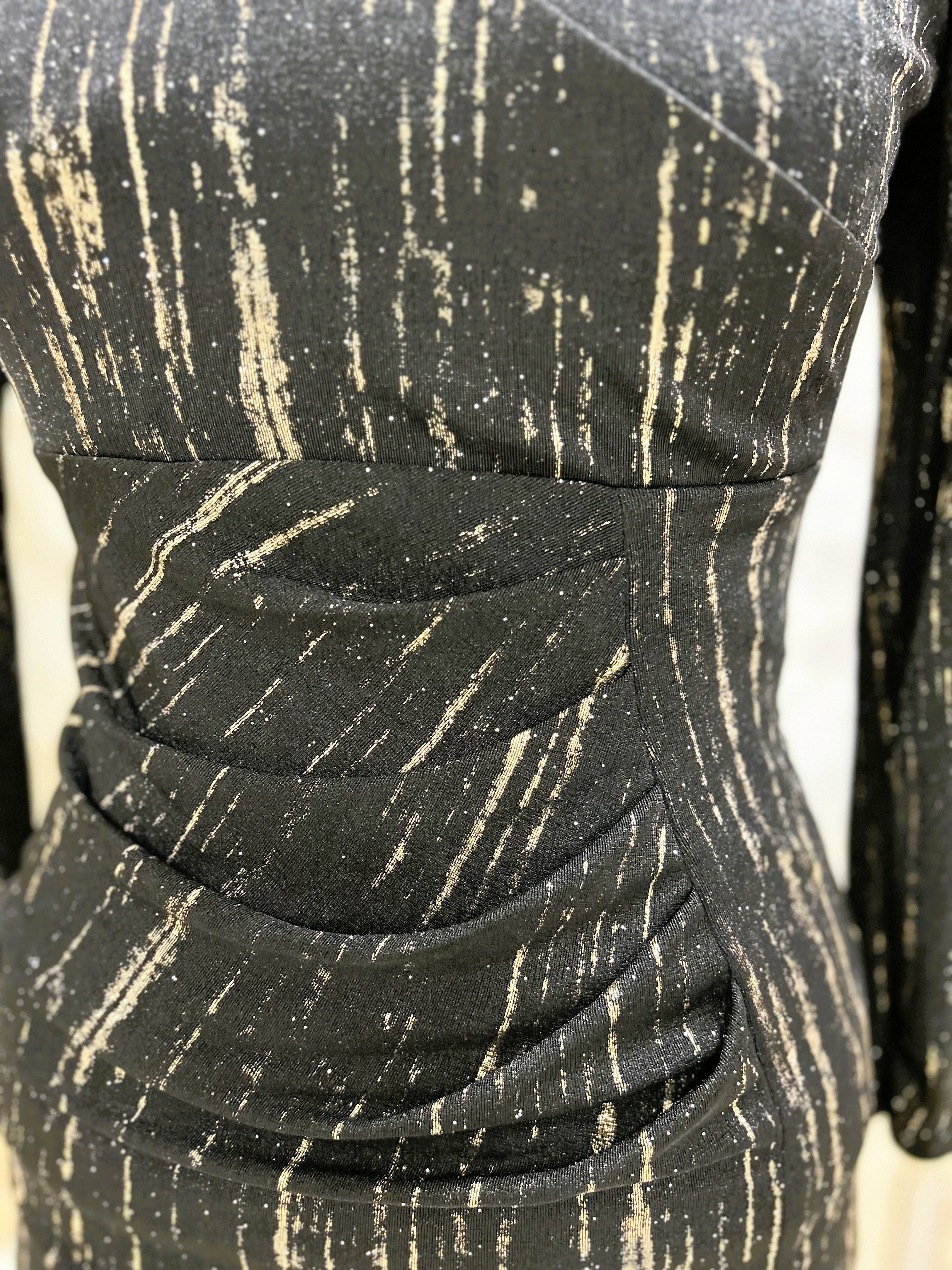 Bodycon Pleat Detail Dress Black